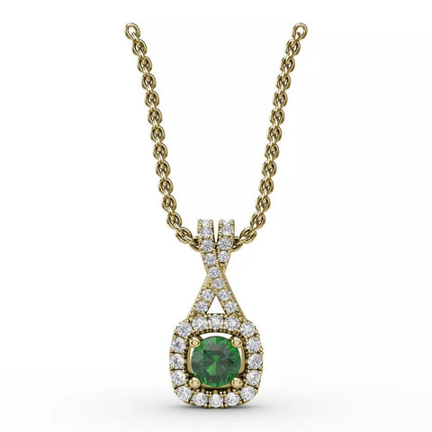 Fana Halo Emerald and Diamond Pendant 1631