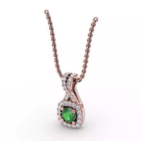 Fana Halo Emerald and Diamond Pendant 1631