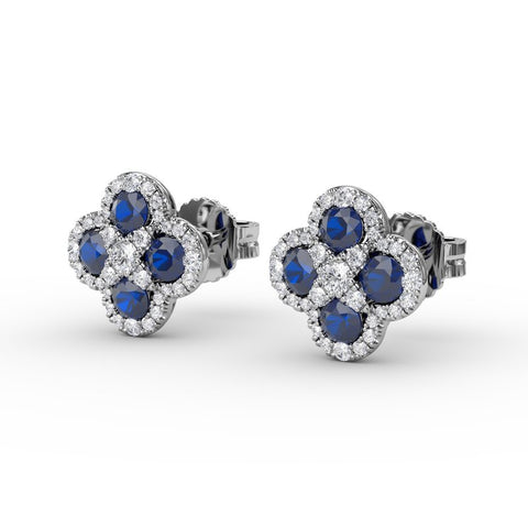 FANA Sapphire and Diamond Cluster Studs ER1643S