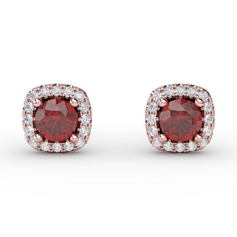 FANA Ruby and Diamond Stud Earrings ER1479R