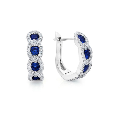 Fana Curb Link Sapphire and Diamond Hoop Earrings