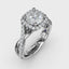 Fana Cushion Halo With Diamond And Gold Twist Engagement Ring 3755