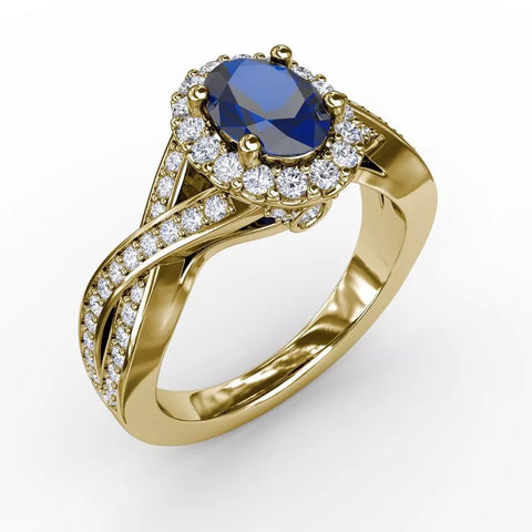 Fana Look of Love Emerald and Diamond Criss-Cross Ring 1519
