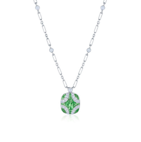 KWIAT Argyle Collection Tsavorite Garnet and Diamond Necklace N-28688-0-TSADIA-18KW