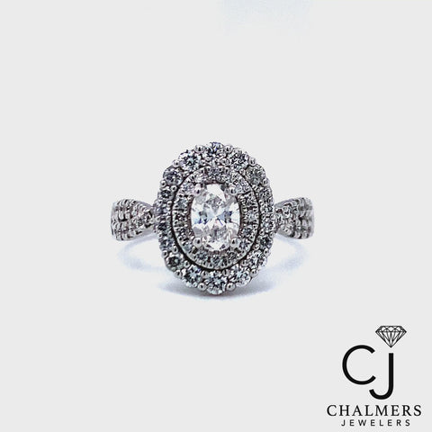 1.36ctw Oval Natural Diamond Engagement Ring
