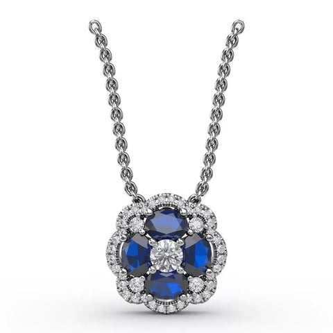 Fana Love in Bloom Sapphire and Diamond Pendant 1574