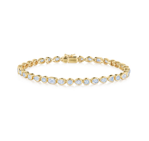 KWIAT Portofino Line Bracelet with Mixed Shape Diamonds B-19564-0-DIA-18KY