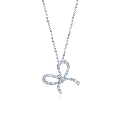 KWIAT Elements Bow Pendant with Diamonds N-9540-0-DIA-18KW