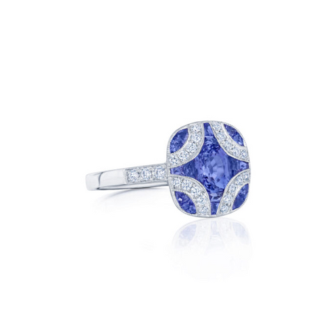 KWIAT Argyle Collection Tanzanite and Diamond Ring R-28115-0-TNZDIA-18KW