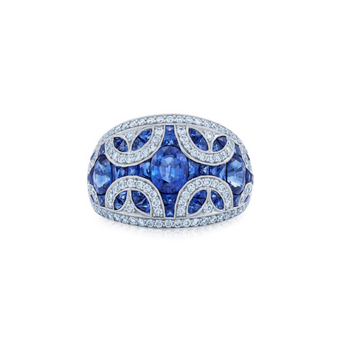 KWIAT Argyle Collection Sapphire and Diamond Wide Ring R-28127S-0-DIASAP-18KW