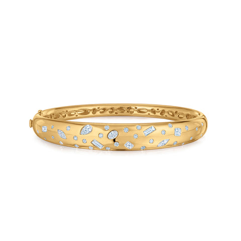 KWIAT Cobblestone Bangle with Diamond Accents B-19537-0-18KY