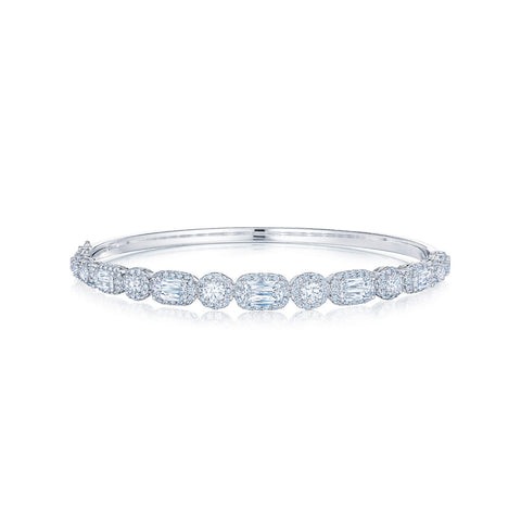 KWIAT Ashoka Diamond Bangle with Halos in 18k White Gold B-19543-0-DIA-18KW