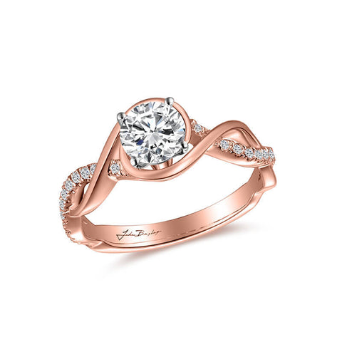 John Bagley Classic Engagement Ring With Twisting Band #295529 - Chalmers Jewelers