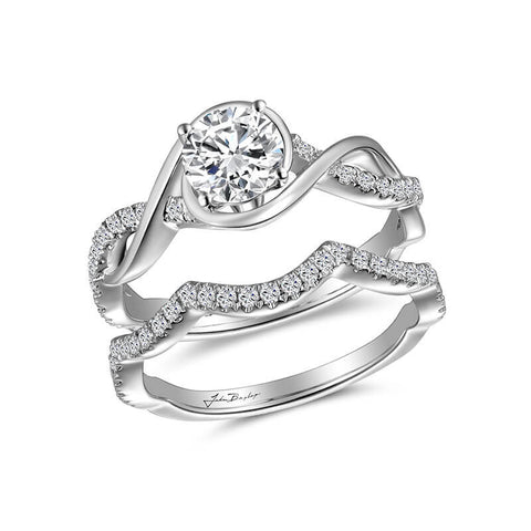 John Bagley Classic Engagement Ring With Twisting Band #295529 - Chalmers Jewelers