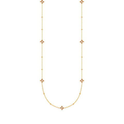 MIDAS 14k Gold Diamond Stars Station Necklace MF033377