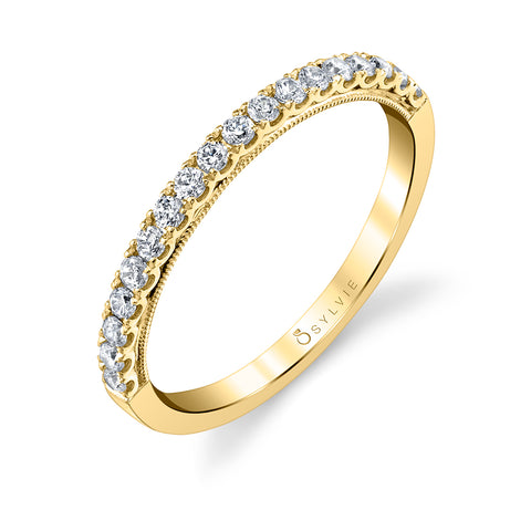 Sylvie Classic Wedding Band With Milgrain Profile BS1530