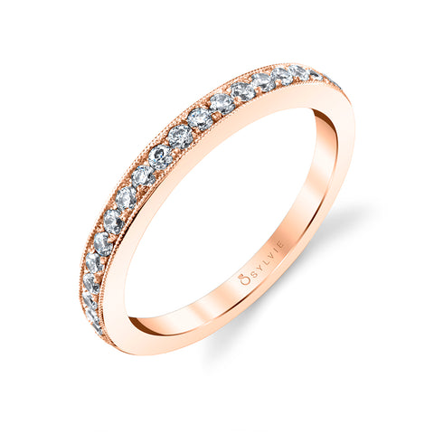 Sylvie Classic Wedding Band With Milgrain Edge BS1873