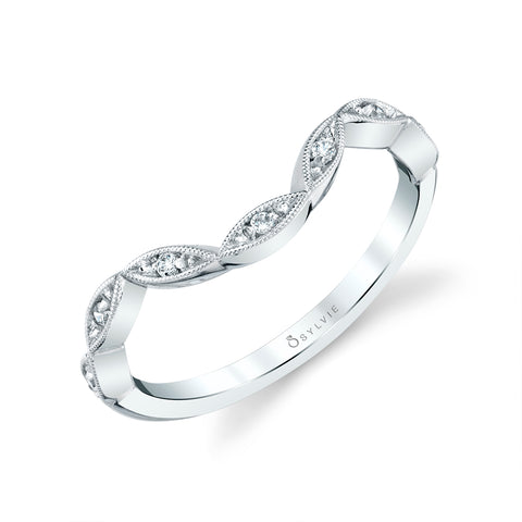 Curved Vintage Inspired Wedding Band BS1924 - Chalmers Jewelers