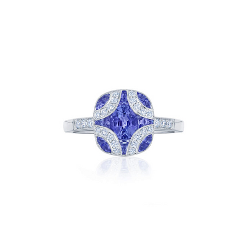 KWIAT Argyle Collection Tanzanite and Diamond Ring R-28115-0-TNZDIA-18KW