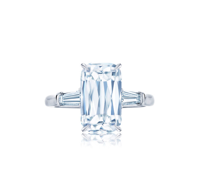 KWIAT ASHOKA Diamond Engagement Ring with Tapered Baguette Accents  F-17600AK-0-DIA-PLAT