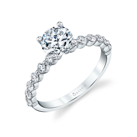 Sylvie Round Solitaire Engagement Ring S1P12