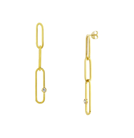 MIDAS 14k Yellow Gold Paper Dangle Earrings with Diamond Accent MF037754