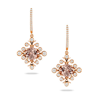 Doves Morganite and Diamond Earrings E8552MG