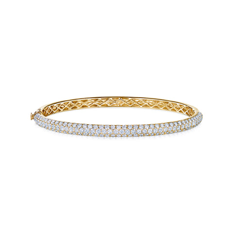 KWIAT Moonlight Collection Medium Pave Diamond Bangle B-15697Y-0-DIA-18KY