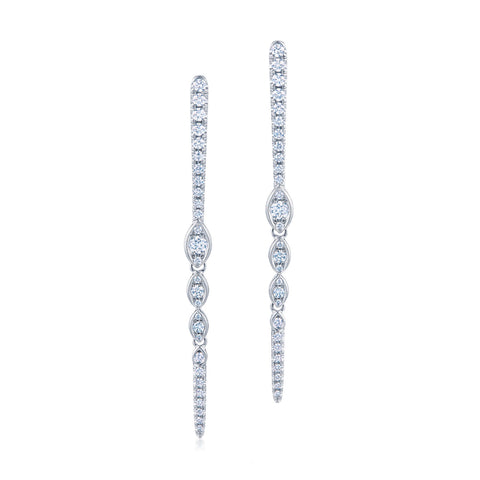 KWIAT Vine Collection Drop Earrings with Diamonds E-2518-0-DIA-18KW