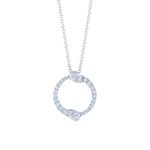 KWIAT Eclipse Small Pendant With Diamonds N-9769-0-DIA-18KW