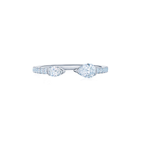 KWIAT Eclipse Open Ring with Pear Shape Diamonds W-13617W-0-DIA-18KW