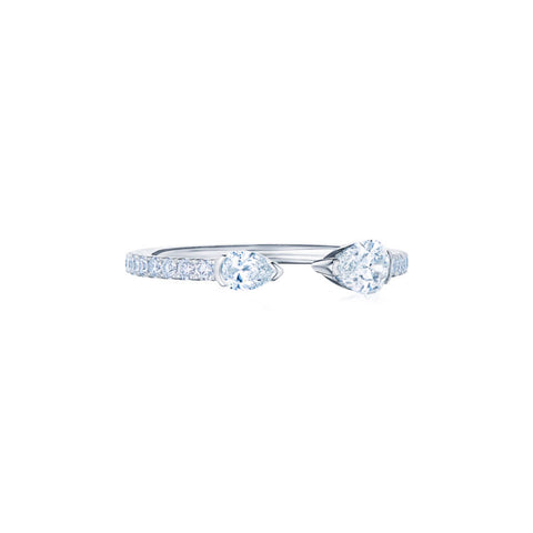 KWIAT Eclipse Open Ring with Pear Shape Diamonds W-13617W-0-DIA-18KW