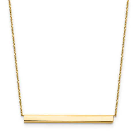 Leslie's 14K Polished Bar 2in ext. 18" Necklace LF1132