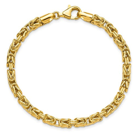 14k Yellow Gold Byzantine Link Bracelet 7.5 inches LF1487-7.5