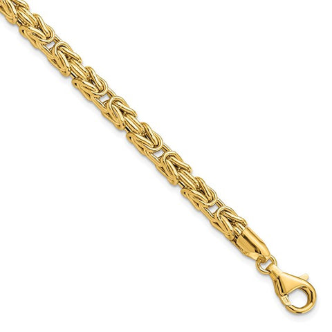 14k Yellow Gold Byzantine Link Bracelet 7.5 inches LF1487-7.5