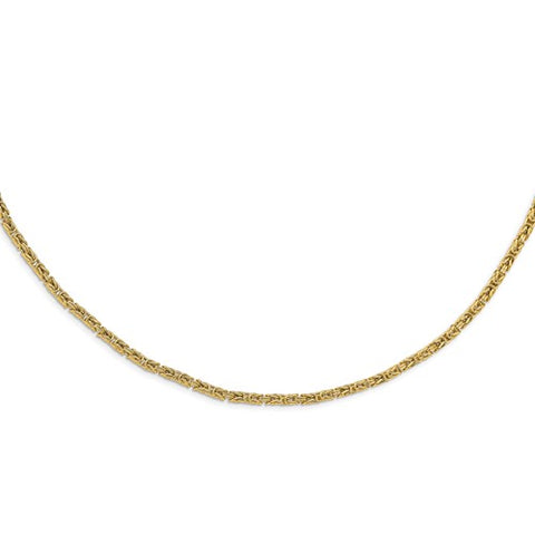 14k Yellow Gold Byzantine Link Necklace 18 inches LF1510-18