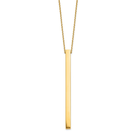 Leslie's 14K Polished Bar 2in ext. 16" Necklace LF845