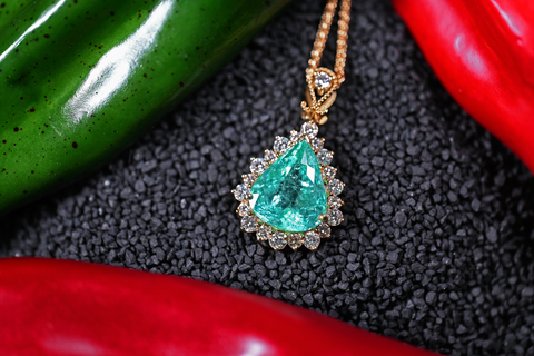 Custom 14.94 Carat Paraiba Tourmaline Necklace