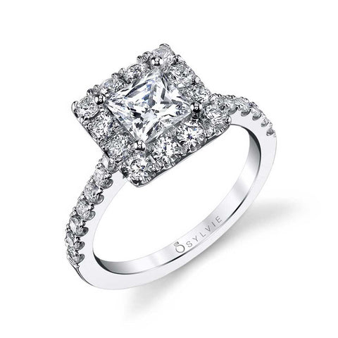 Princess Cut Engagement Ring With Halo S1199-PR - Chalmers Jewelers