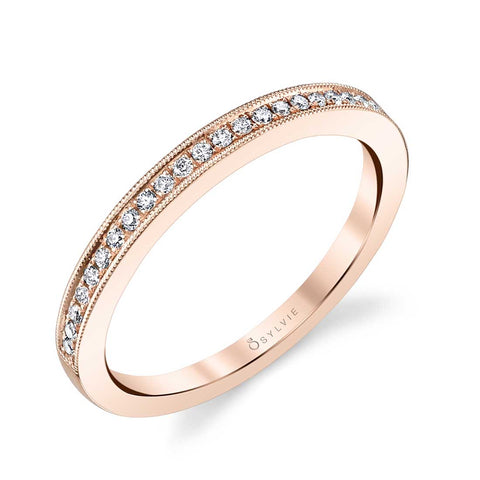 Diamond Wedding Band With Milgrain Accents BSY310 - Chalmers Jewelers