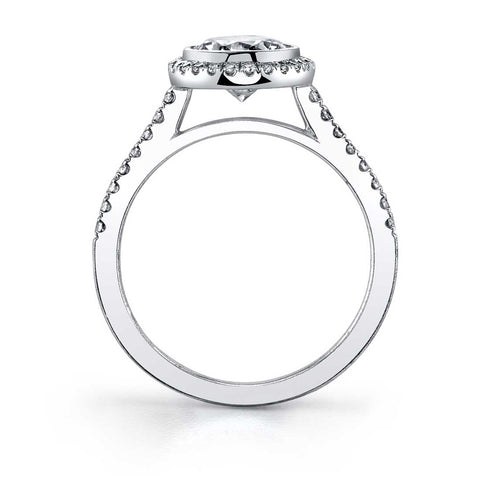 Modern Bezel Set Halo Engagement Ring S1091 - Chalmers Jewelers
