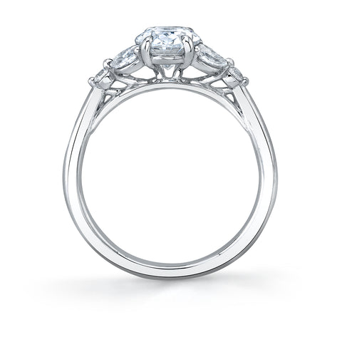 Sylvie Oval Accented Solitaire Engagement Ring S2609