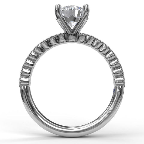 Diamond Engagement Ring with a Delicate Milgrain Edge 3037 - Chalmers Jewelers