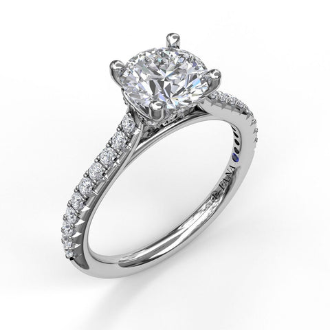 Delicate Classic Engagement Ring with Delicate Side Detail 3818 - Chalmers Jewelers