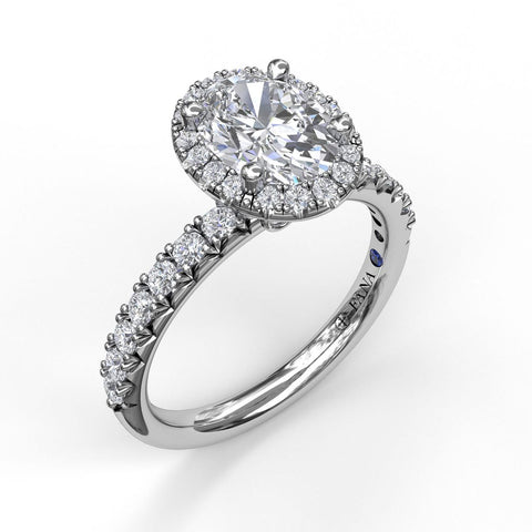 Classic Diamond Halo Engagement Ring with a Gorgeous Side Profile 3838 - Chalmers Jewelers