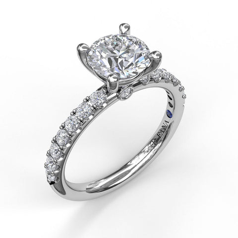 Classic Pave Round Cut Engagement Ring 3846 - Chalmers Jewelers