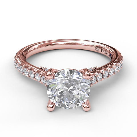 Fana Classic Diamond Engagement Ring with Beautiful Side Detail 3879