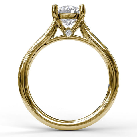 Fana Round Solitaire With Cathedral Band Engagement Ring 3908