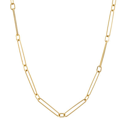 Doves 18k Yellow Gold Paperclip Chain STRETCH-S-18