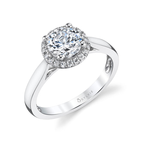 Sylvie Round Halo Engagement Ring SY729